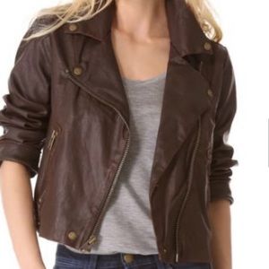 Current Elliot Soho Biker Jacket Brown